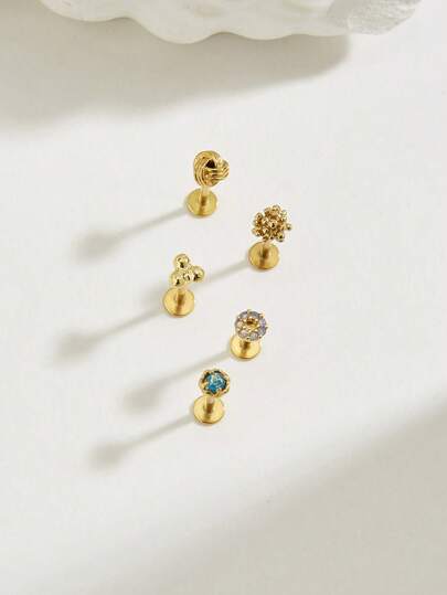 1pc Fashionable Minimalist Round Stud Earrings, Suitable For Daily Wear