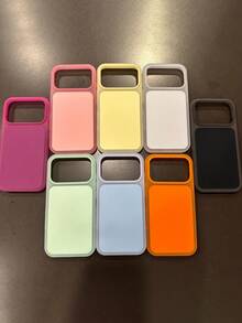 哑光亲肤感果冻软壳手机壳，兼容 17 Pro Max、17 Pro、17、16、15 Pro Max，超薄液态硅胶保护防震后盖 - 乳黃色 - 查看 3