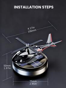 1pc Solar Powered Helicopter Aromatherapy Ornament - Automatic Rotating Blades, 4 Colors - Includes 5ml Refill Essential Oil, Wooden Chips And Dropper, Suitable For Car, Study, Room, Bedroom And Home Decor, Perfect Gift For Car Enthusiasts. Creative Ornament - Helicopter - View 10