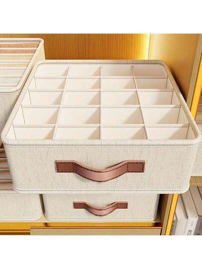 1/2pcs Tianshan Underwear Storage Box - Bedroom Underwear Drawer Organizer With Dividers, Multifunctional Dormitory Home Closet Underwear Storage Box, Bedroom Organization, Home Storage, Women's Spring Set, Spring, Spring Clothing, Minimalist