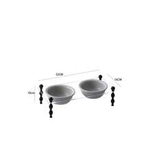 2 bát ăn và uống cho thú cưng bằng gốm sứ, hình đĩa bay, làm từ acrylic, bền và dễ vệ sinh, được nung ở nhiệt độ cao, thích hợp cho mèo và chó. - 300ml - Xem 2