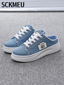 SCKMEU. Dép lê unisex cỡ lớn mới về mùa xuân, nhẹ, thoải mái, kiểu dáng cổ điển, đa năng. - Màu xanh lam - Xem 3