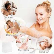 100 túi lưới đựng xà phòng hình chữ nhật, túi lưới tẩy tế bào chết, túi đựng bọt xà phòng có dây rút, dễ bảo quản, thích hợp cho việc tắm và làm sạch. Túi lưới hai lớp dệt thủ công màu trắng đựng bọt xà phòng rửa mặt. - trắng - Xem 4