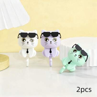 1 Móc Treo Chìa Khóa Hình Mèo Hoạt Hình Sáng Tạo, Móc Gắn Tường Tự Dẹp, Không Cần Khoan, Lắp Đặt Dễ Dàng, Móc Treo Bằng Nhựa Kiểu Dẻ Có Chức Năng Giữ Kính Bằng Trọng Lực, Thích Hợp Cho Nhà Ở, Bếp, Phòng Tắm, Phòng Ngủ, Văn Phòng - Móc Treo Chìa Khóa Bằng Nhựa Gắn Tường Kiểu Dẻo Với Tính Năng Lắp Đặt Dễ Dàng Đặc Biệt