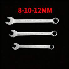 8-10-12mm Industrial Matte Finish Ribbed Open-End Wrench, Fixed Wrench, Pearl Nickel-Chromium-Vanadium Steel Spline Wrench, Reversible Wrench Set - 8-10-12 Three-piece Set - View 10