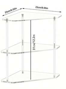双层不规则透明亚克力化妆品收纳架 多功能化妆品收纳架 厨房调料架 浴室台面支架 - 透明 - 查看 6
