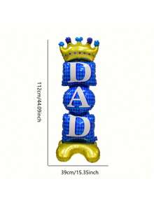 1/2pcs Large Father's Day Standing Base Aluminum Foil Balloon, Printed With "DAD", Suitable For Father's Day Decoration Balloons, Theme Party Decor, Holiday Decoration Balloons, Birthday Party Decor Balloons - Standing Father's Day - View 4