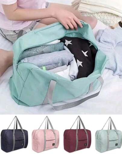 1pc Folding Travel Storage Bag Lightweight And Large Capacity Handbag Suitable For Carrying On Luggage Baggage Back To School School Bag Travel Essentials Travel Organizer For Beach Summer Vacation Travel Bag For Suitcase Overnight Bag Gym Bag Duffle Bag Weekend Bag Duffel Bag For Luggage Carry On Bag College Bag Luggage Bags Weekender Bag Hospital Bag Holiday Winter