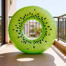 充气游泳圈，水果彩绘游泳浮垫，泳池玩具，适合儿童和成人，泳池、湖泊、海滩派对礼物 - 綠色 - 查看 4