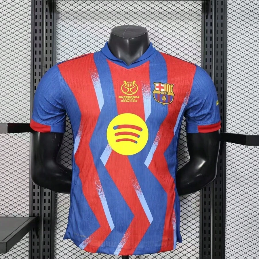 Barcelona 2026 Supercopa Special Edition Soccer Jersey, Unisex Retro Streetwear Sports Top, Breathable Gym Athletic Shirt, Perfect Gift For Fans - default - 查看 1