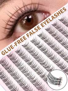 120pcs Glue-Free Mink Eyelashes, Natural Wispy Fishbone Segmented Lashes, C Curl Individual Lashes, High Volume Set Suitable For Beginners - C - View 2