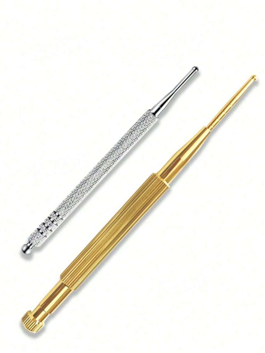 Bộ 1 bút massage bấm huyệt hai đầu, bút massage tai và cơ thể bằng thép không gỉ có thể thu gọn, massage mô sâu, spa tại nhà.