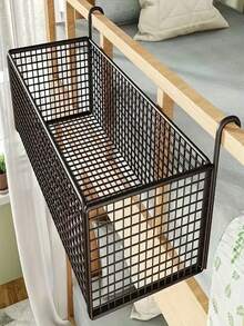 Cesta colgante de hierro fundido para colgar sobre la puerta - Organizador de almacenamiento de malla tejida negra, marco de metal resistente con mecanismo de suspensión, estantería multiusos ahorradora de espacio para ropa, juguetes, ropa de cama - Dormitorio, armario, almacenamiento, cesta de almacenamiento tejida, almacenamiento de dormitorio, sistema de suspensión estable, cesta escalonada, opción de regalo perfecta para 11 días festivos - A - Ver 6