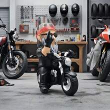1 Stück Spaß Motorradfahrer Harz Schreibtisch Dekantiergefäß, kreative Punk Motorrad Zwerg Statue, Geschenk für Außengarten, Motorradladen - Motorradfahrer - Übersicht 5