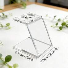 1个极简透明亚克力纹身机支架，桌面化妆刷线圈架，便携式美容院纹身店双槽收纳托盘 - 彩色 - 查看 8