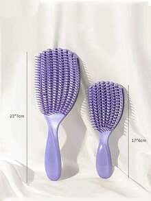 女士8齿梳，干湿两用，适用于直长发、浓密卷发、易打结头发。贝壳梳，雕花光泽，蓬松顺滑，防静电不伤发，按摩头皮，猪肋骨，气垫梳，多功能女士顺发按摩梳 - 多色 - 查看 5