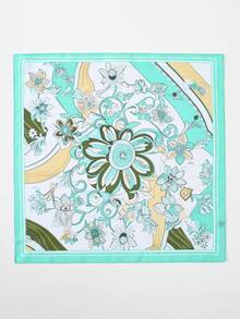 1pc New Arrival Bandana With Fashionable Fresh Geometric Print Pattern, Neckerchief Headscarf - Multicolor - View 9