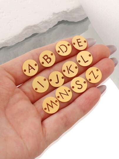 3pcs/Lot Alphabet Connector Charms Stainless Steel A-Z Letter Pendants 18K PVD Plated DIY Earrings Bracelet Jewelry Making