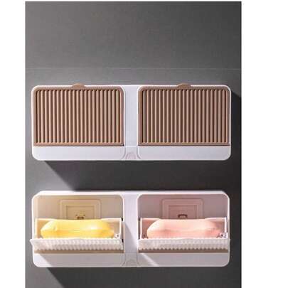 1个双层皂碟，壁挂式收纳盒，多功能整理架，防水浴室配件，家居装饰，适合秋季和开学季使用