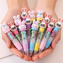 迷你卡通兔子造型四色圆珠笔 - 可爱的兔子造型，彩色按压式笔身，适合作为复活节礼物、学习用品、办公必备品、兔子主题配件，也是万圣节、复活节、圣诞节的理想礼物，更是完美的返校礼物。 - 萌兔四色筆 - 查看 1