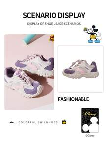 1 Pair Disney Authorized Collaboration Children's Sneakers, Suitable For Daily Wear, Festivals, Sports, Outdoor Activities, Comfortable, Non-Slip, Durable, Breathable (Boys' Sneakers, Boys' Skate Shoes, Children's Sneakers, Girls' Sneakers, Girls' Skate Shoes) - Purple - View 7
