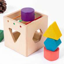 1 Set Multifunctional Wooden Cognitive Building Blocks, Cute Animal Shapes & Geometric Stacking Sorting, Early Educational Toys, Pretend Play Hammering Puzzle Toys For Toddlers - Multicolor - View 8