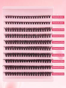 40 Boxes Fake Eyelashes, 200 Pieces Cluster Eyelashes, 0.07mm D-Curl, 9-16mm Mixed Natural Eyelash Extension, 3D Russian Stripe Curly Individual Eyelash Clusters, Makeup Tools - Suitable For Mom, Eyelash Clusters, Individual False Eyelashes, False Eyelashes - D - View 3