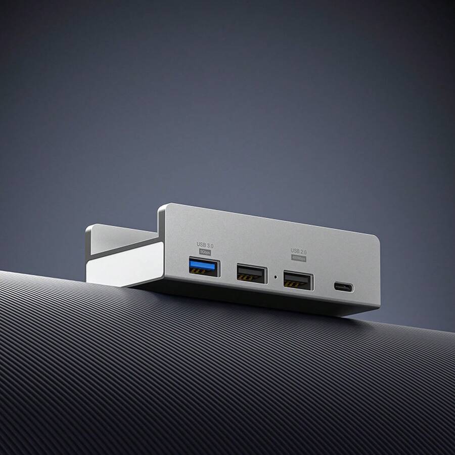Expansor multifuncional para computadora, estación de acoplamiento Tipo-C, clip trasero de sobremesa, lector de tarjetas, accesorio digital.