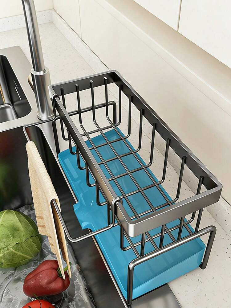 实用家用沥水收纳架，大容量防潮厨房整理架，必备家居整洁用品 - 彩色 - 查看 5