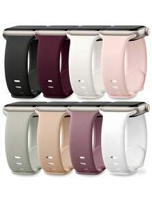 8条装运动表带,兼容表带,尺寸包括38mm、40mm、41mm、42mm、44mm、45mm、46mm和49mm,男女通用,柔软硅胶防水表带,适用于 Ultra/Ultra 2,兼容 Series 10、9、8、7、6、5、4、3、2、1和SE。 - 多色6 - 查看 2