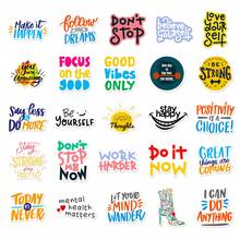 50pcs Colorful Motivational Stickers, Inspiring Positive Affirmation Stickers, Waterproof Durable Letter Stickers For Notebook, Laptop, Skateboard, Water Bottle - A - View 5