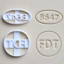 Khuôn làm bánh quy bằng nhựa chế giễu chủ đề, khuôn cắt bánh quy có chữ "8647", "FDT", khuôn cắt bánh quy và đường có thể tái sử dụng, và dụng cụ làm bánh tự chế dễ sử dụng. - Xem 2