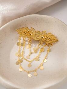 Herseygold 1 chiếc kẹp tóc mạ vàng dành cho nữ, phụ kiện tóc hình giọt nước cổ điển, phụ kiện đội đầu kiểu Trung Đông Ả Rập cho đám cưới và lễ hội. - Vàng - Xem 2