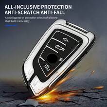 Ốp chìa khóa xe hơi hợp kim kẽm, 3 hoặc 4 nút, dành cho BMW X1, X3, X4, X5, F15, X6, F16, G30 dòng 7, G11, F48, F39, 520, 525, 118i, 218i, 320i, phụ kiện nội thất xe hơi. - Kiểu lưỡi dao - Xem 10