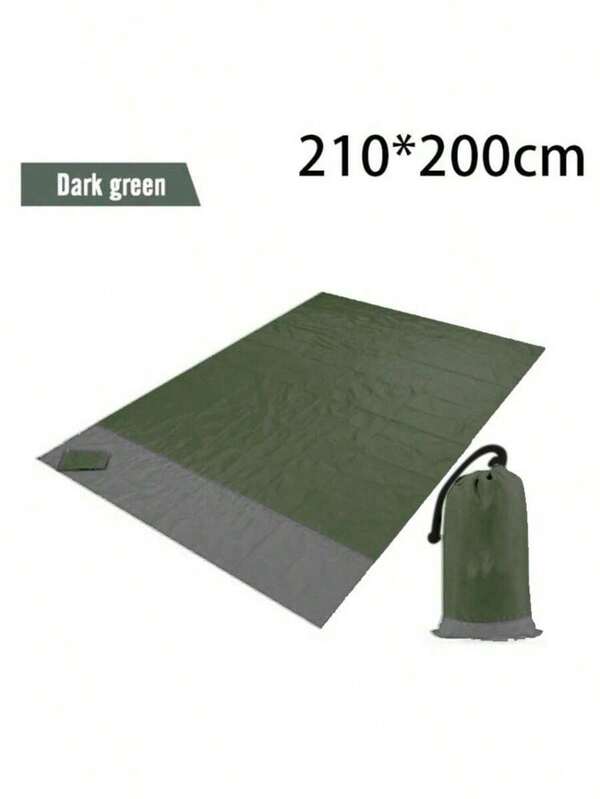 1pc Ultimate Waterproof Beach Mat, With Drawstring Pocket, Super Portable, Durable, Quick Folding, Suitable For Outdoor Camping, Home Use, Waterproof, Easy To Clean, Made Of Polyester