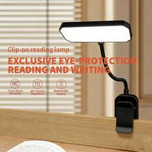 1个电池供电夹式阅读灯，360°可调节，电池供电（不含电池），适用于学生书桌、床头柜、卧室、书房、汽车、办公室、客厅和其他夜间阅读场景。 - 電池橫款書燈 - 查看 2