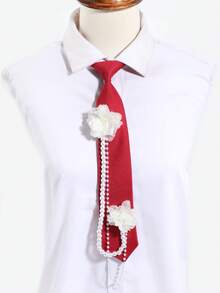 1件装女士时尚花卉仿珍珠链条装饰可爱可调节系带，适合休闲、外出、约会、派对、街拍搭配、节日、旅行等场合。 - 彩色 - 查看 13