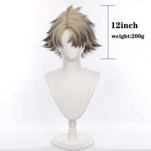 Tóc giả ngắn 12 inch màu vàng nhạt nhuộm kiểu Rudo, Gachiakuta, dùng cho cosplay, anime, Halloween, tiệc tùng, chịu nhiệt. - Ombre - Xem 2