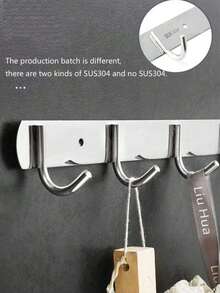 1pc 304 Stainless Steel Wall Mounted Clothes Hanger Hook, Suitable For Kitchen, Bathroom, Coats, Towel Hooks, Bathroom Towel And Kitchen Utensil Hooks - Multicolor - View 4