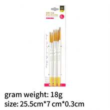 opeth 3/6支装木柄尼龙毛勾线笔套装，精细绘画笔，DIY涂鸦笔，拉花笔 - 彩色 - 查看 11