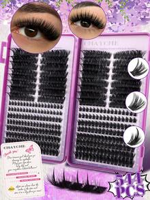 608/544 Clustered False Eyelashes, Single-Lash Extensions, 10-18mm DIY Lash Clusters, Waterproof, Super Thick, Includes Eyelash Glue, Tweezers, 3D Lashes, Russian Thick Lashes. Suitable For Heavy Makeup, Everyday Makeup, Cosplay, Full Makeup Looks, And Daily Wear. - Multicolor - View 13