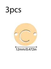 3个/套 字母连接吊坠 不锈钢 A-Z 字母吊坠 18K PVD 镀层 DIY 耳环 手链 首饰制作 - 吊墜 - 查看 36