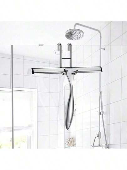 不锈钢多功能刮水器，可更换橡胶刮片，适用于淋浴房玻璃，手持式淋浴房刮水器，也适用于玻璃刮水、家居清洁刮水、窗户刮水、除水，可用于淋浴房门、浴室、窗户和汽车玻璃。