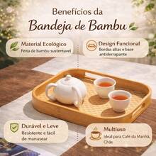 Rectangular Bamboo Tray With Handles | Serving Breakfast, Tea | Room Decor | Durable And Elegant - Cây tre - Xem 4