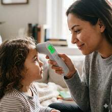 Termómetro Digital Infrarrojo Sin Contacto 32 Memorias Con Pantalla LCD 3 Colores - Ver 2