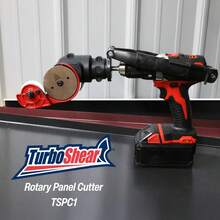 Malco TurboShear TSPC1 Rotary Panel Cutter – Drill Attachment Cutting Metal, Vinyl, Ribbed Roofing & Wall Panels – Dual Cutting Wheels, 22-Gauge Capacity, Clean & Precise Cuts - 1 - 查看 9