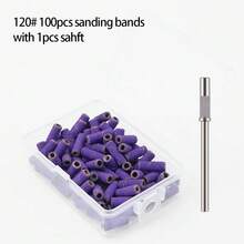 100 miếng giấy nhám mini + 1 trục giữ giấy nhám 3/32" cho mũi khoan móng tay, dụng cụ loại bỏ da chết, chai sần, gel, bộ dụng cụ làm móng. - Nhiều màu - Xem 10
