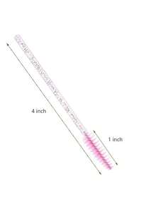 200/100/50/10支装睫毛刷、睫毛膏刷（带收纳盒）、一次性柔性眉刷、睫毛嫁接刷、眉刷、蓖麻油刷（水晶粉） - 粉色 - 查看 10