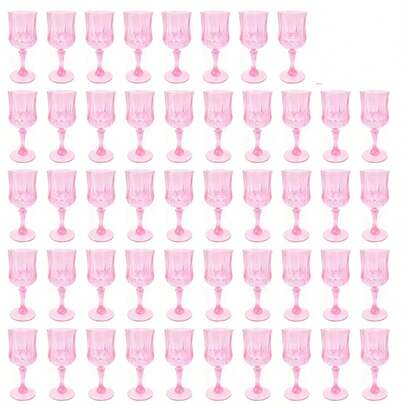 1/2/4/6/8/12pcs Pink Plastic Wine Glasses | Reusable Champagne Flutes For Red Wine, Cocktails, Mimosas, Bridal Showers, Bachelorette Parties, Weddings, Halloween And Christmas Holidays Or Gifts