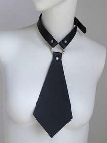 1件装女士朋克铆钉流苏颈圈领带，PU皮革可调节铆钉领带，适合哥特派对、锐舞节等场合 - 黑色 - 查看 13